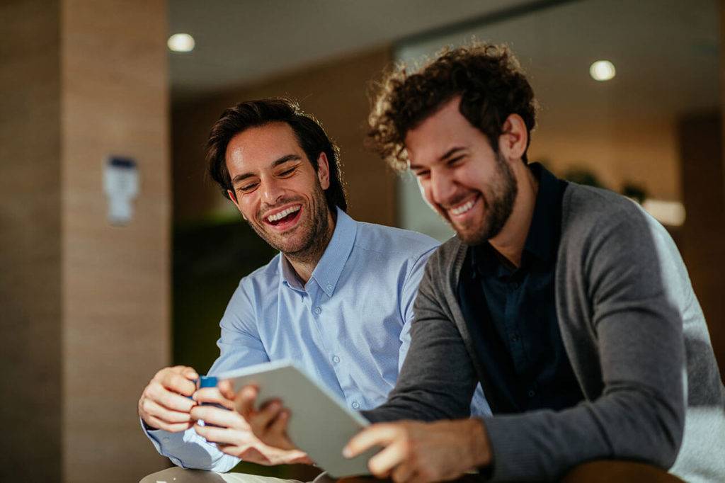 two professionals working together